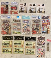 100’s of Europe, London, Scrapbook, stickers and embellishments. HUGE LOT