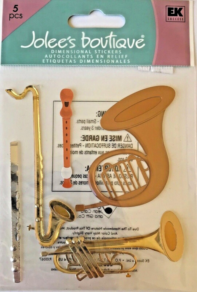 Jolee’s Boutique Dimensional Stickers~ Brass Instrumentst – SPJB8815 – NEW