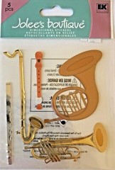 Jolee’s Boutique Dimensional Stickers~ Brass Instrumentst – SPJB8815 – NEW