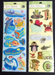 Scrapbooking Sticker Lot of 4 Packages Sharks 3D Ocean Fish Shark Dimensional