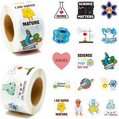Natural Sciences Roll Stickers – 1000Pcs Biology Experiment Stickers in 2 Rolls