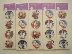 5 x 2 Sticker Sheets PUNCH STUDIO Victorian Christmas Winter Play 40 Pcs 1.5″ D