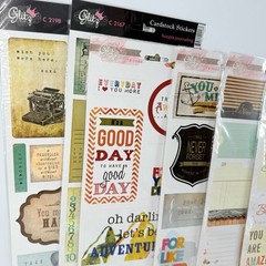 Glitz Scrapbook Stickers Embellishments Amy Tangerine Studio Calico LOT of 23 B
