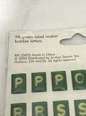 JoAnn Scrap Essentials Green Label Maker Alphabet Bubble Letter Stickers 3 Pkgs