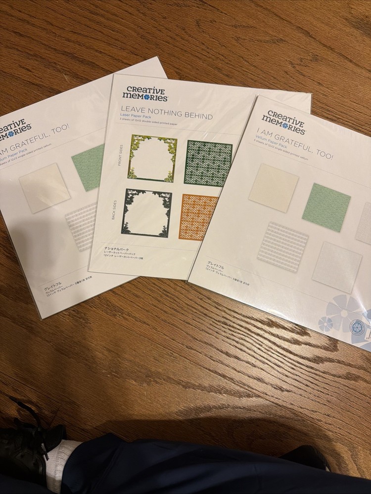 Creative Memories Vellum & Laser Paper Specialty Paper Bundle-3 Paper Packs! New