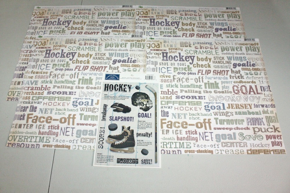 Flair Designs Hockey Scrapbook Paper + Sticker Sheet – Hockey Scrapbooking Pages