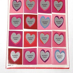 NEW Stickety Doo Da SCRATCH OFF HEARTS American Greetings Stickers 2 Sheets