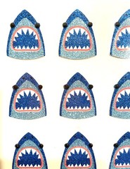 The Paper Studio – Glitter Shark Stickers – Set of 12