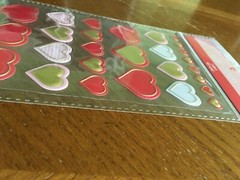 MadeForRetail Vinyl Raised Stickers 40 count NIB Decorative Red & Gold Hearts
