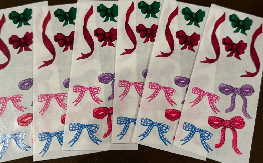 Creative Memories 2″ x 5″ Studio Stickers Christmas Bows/ Doll Bows Lot of 6