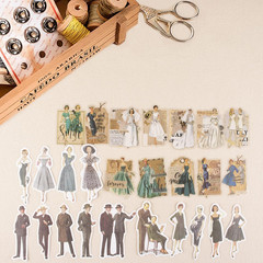 140Pcs Vintage Washi Stickers for Scrapbooking Supplies, People Scrapbook Sticke