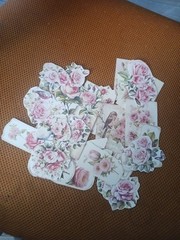 33PC Victorian Roses Birds Pinks Junk Journal Die Cut Tag Scrapbook Bridgerton