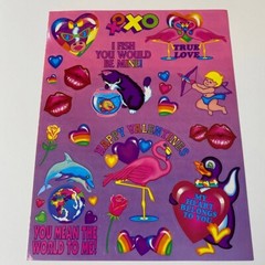 Vintage Lisa Frank Cow Flamingos Kitten Valentine’s Silly Senders Stickers S227