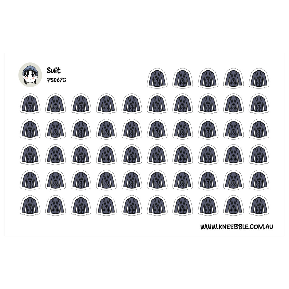 Suit Jacket Stickers – Formal Planner Stickers for Stylish Schedule Organization