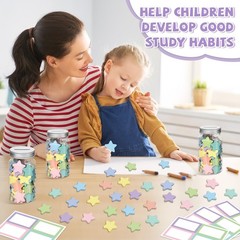 249 PCS Pastel Stars Reward Jars Kids Classroom Coin Incentive Good Behavior
