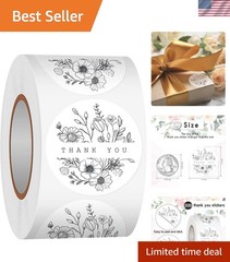 500 PCS 1.5 Inch Thank You Stickers for Small Business, Baking, Gifts, Envelo…