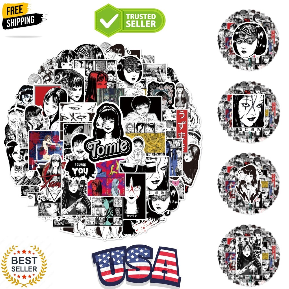 50Pcs Manga Tomie Stickers Mixed Pack,Junji Ito Cartoon Characters Stickers M…