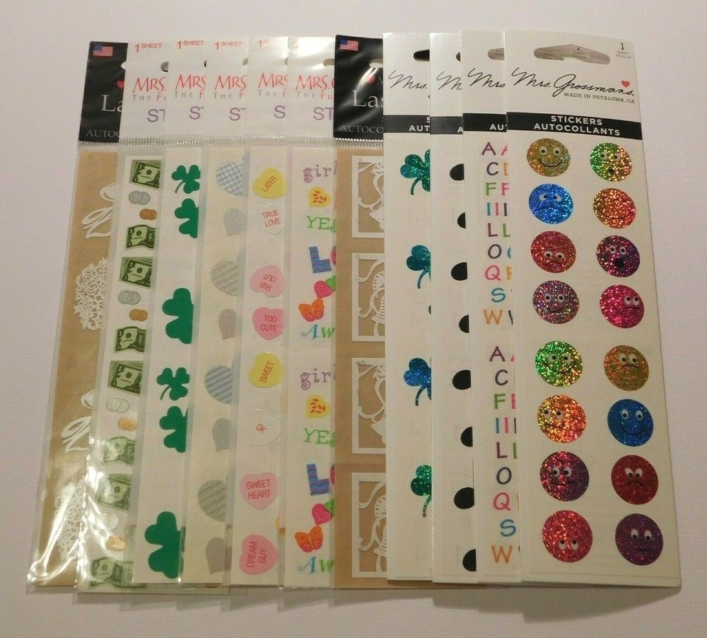 Mrs. Grossman’s Stickers You Choose Brand New Sealed Pack 1/2/3 Strips Accents