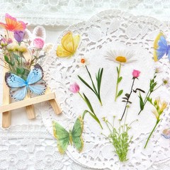 Butterfly Floral Stickers Bulk – 320 Pcs Transparent Realistic Dried Pressed …