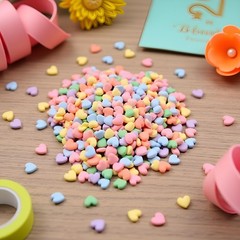 100 Pcs Colorful Heart Resin Charms Flatback Medium to Large,