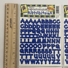 Provo Craft Alphabitties Scrapbook Stickers Fat Dot Blue Lot of 4
