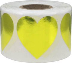 Heart Stickers | 1.5″ Inch Wide – 500 Pack | Pick One Color
