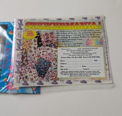 New Vintage Lisa Frank Sticker 2 Sheet Pack S125 Sunglasses Lipstick Bows