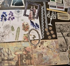Junk Journal Kit Vintage Style Paper Stickers Tags Tickets Images Ephemera Craft