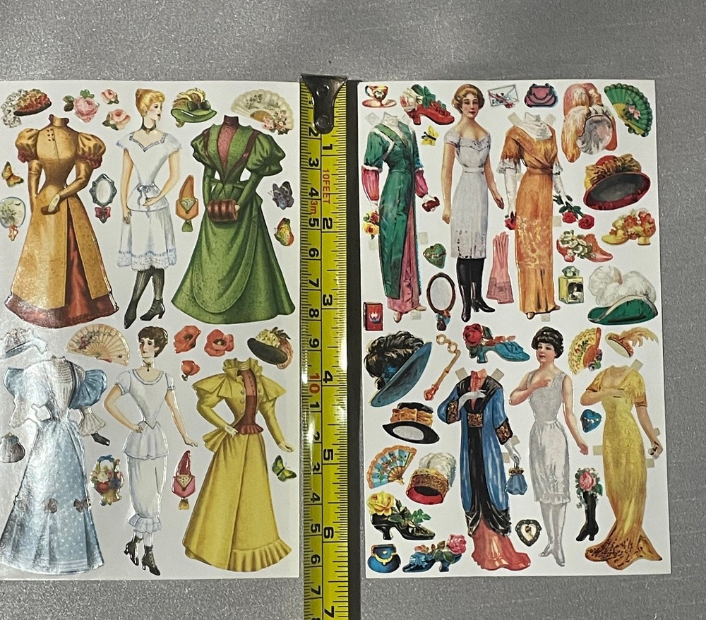 Punch Studios Gifted Line Stickers Victorian Paper Dolls Dress the Ladies New