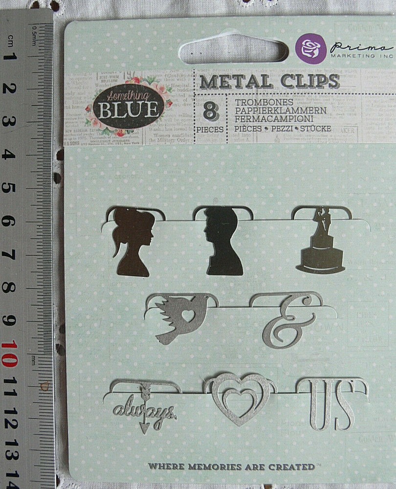LOVE THEME Wedding – METAL CLIPS (like Paper Clips, but Fancy) – 8 pieces PRIMA