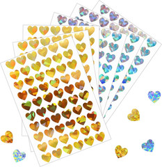 1800Pcs 0.5Inch Holographic Heart Stickers, Red | Glitter Tiny Hearts, for Kids,