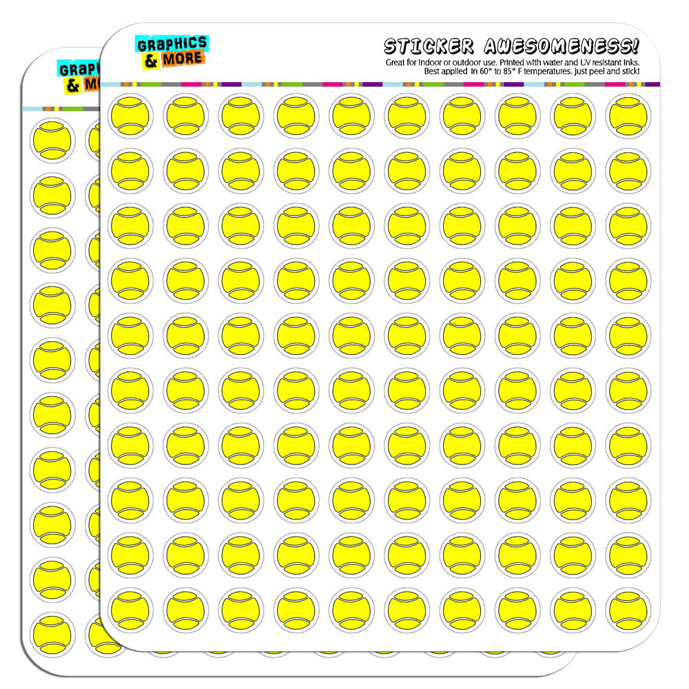 Cartoon Tennis Ball 0.5″ Scrapbooking Crafting Stickers