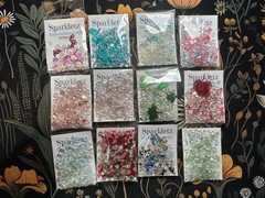 36 piece Lot Buttons Galore Sparkletz Sequin Jewels Embellishment Mixes