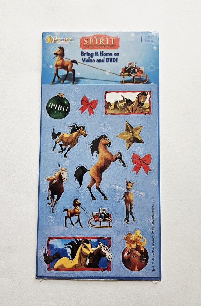 Vtg Sandylion Stickers NIP Spirit Stallion of the Cimarron Christmas Horses