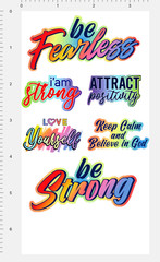 Inspirational Quote Stickers Motivational Scrapbook Decals Positive Affirmations