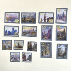 New York City Washi Paper Stamp Stickers Travel Journal Collage