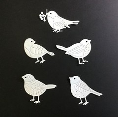 BIRDS Set of 5 Birds Die Cut Embellishments 2Ea 10pcs Scrapbooks Cards Crafts