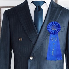 3 PCS Blue Award Rosette Ribbon For Grand Prize 1st Place Winner Victory