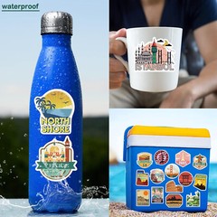 50 Pack Travel World City Landmark USA City Skateboard stickers Waterproof Vinyl