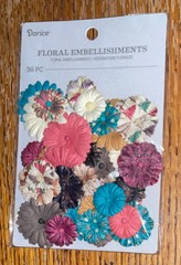 NEW Darice Button Daisy Floral Flowers Embellishment: Printed Mix Paterns 36 pcs
