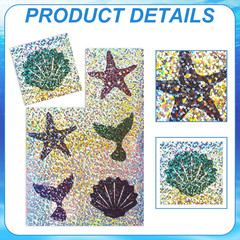 360 Pcs Sparkle Mermaid Stickers Holographic under the Sea Theme Ocean Glitter