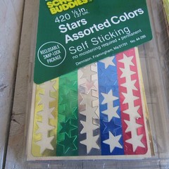 vtg Lot Dennison & Z Label Self Sticking Stars Red Blue Gold Silver ***READ***