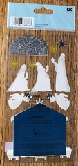 VERY RARE Jolees Nativity Scene CHRISTMAS Manger Angel Jesus Shepard 3D Stickers