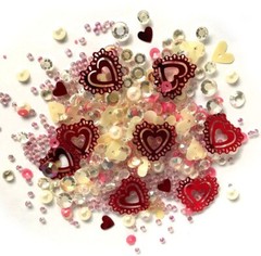 Buttons Galore Sparkletz VALENTINES Sparkling Sequin Jewels Embellishment Mix
