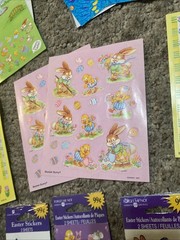Vintage Forget Me Not Carlton Easter Stickers Sheets Bunny Rabbit Chicks Lot