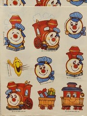 Vintage 1979 Hallmark Sticker 4 Sheets Train Stickers Happy Face in Orig Package