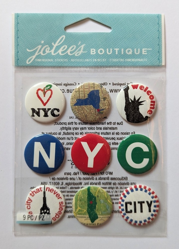 Jolee’s New York City Buttons United States Travel Scrapbooking Stickers