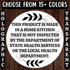 40 COTTAGE LAW STICKERS 2″ LABELS SEALS MADE IN A KITCHEN FOOD FARM STAND