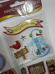 LOT OF 10 PKGS Christmas Stickers Handmade 3-D Scrapbooking Holiday Wal-Mart