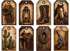 Western Theme Junk Journal Embellishments Kit Scrapbook USA